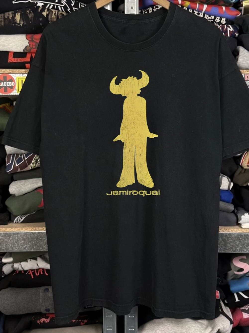 2000s Jamiroquai Buffalo Man Washed Black Tee